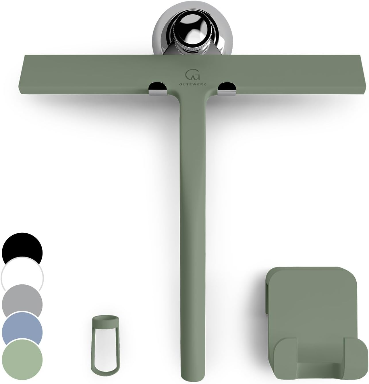 G&Uuml;TEWERK Shower Squeegee for Glass Doors and Windows - 9 Inch Grey Rubber Blade for Cleaning