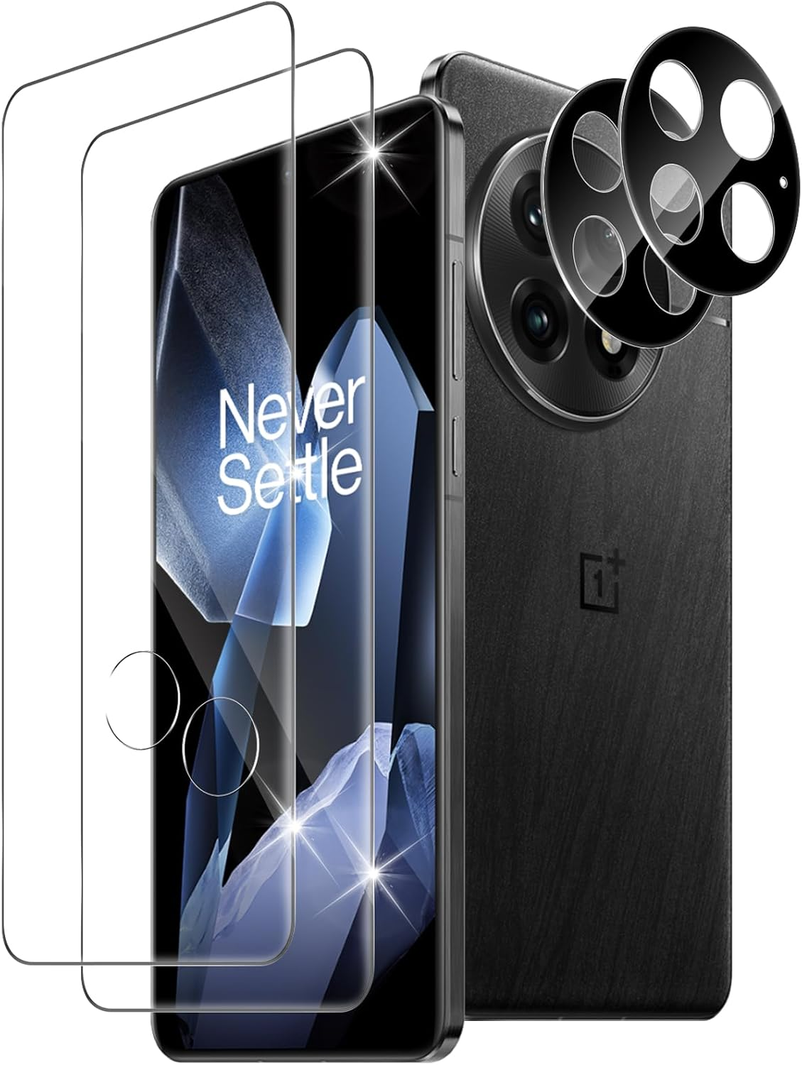 Xunzii Oneplus 13 5G for Tempered Glass, 3D Curved Screen Protector with Camera Protection [2+2 Pieces], Ultra Clear 9H Hardness Anti-Scratch Protective Glass Bubble-Free Screen Protector Film