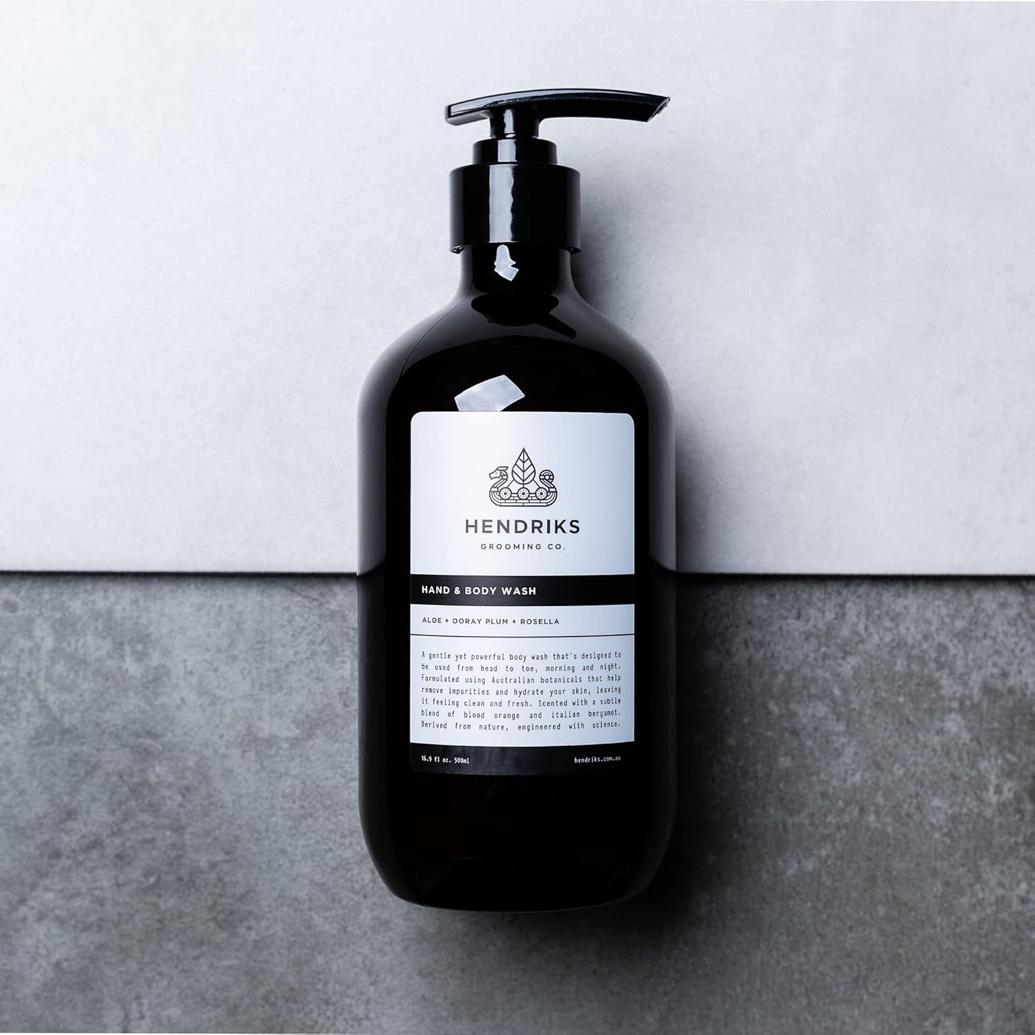 Hendriks&trade; Hand & Body Wash for Men | Natural, Sustainable, Vegan | Aloe + Ooray Plum + Rosella Flower | 500Ml image number 6
