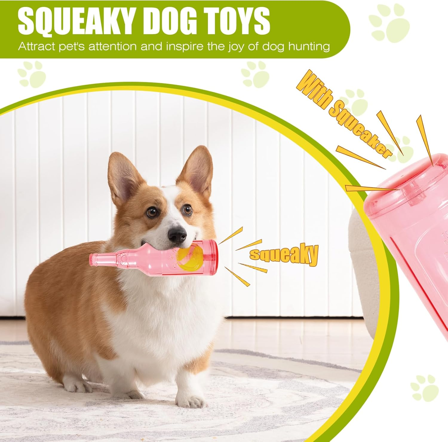 Dog Toy, Dog Retriever Toy, Floating Squeaky Dog Toy, Interactive Fetch Toy for Play and Training, Bottle Shape with Tennis Ball inside (Small X2) image number 2