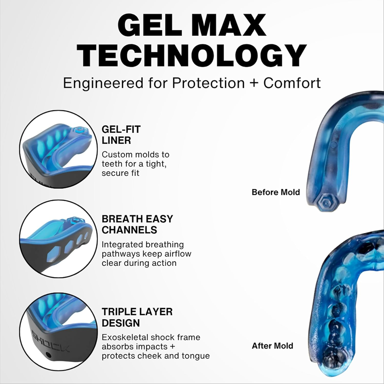 Shock Doctor Gel Max Adult Boxing Mouthguard - Pink image number 4