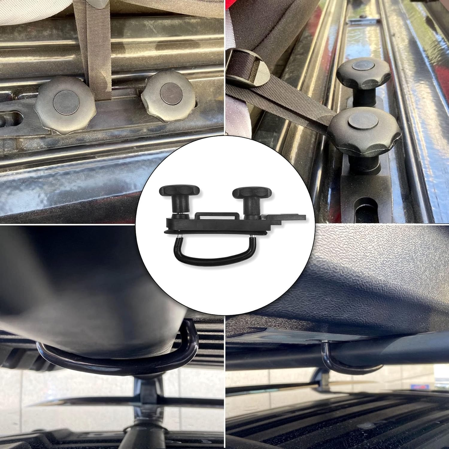 Universal Roof Box U-Bolt Clamps Cargo Carrier Roof Rack Bracket Kit Van Mounting Fitting Kit 85Mm Internal Width 40Mm Thick Luggage Rack Adjustable U Bolt Quick Release Latch for Roof Box Hardware image number 1