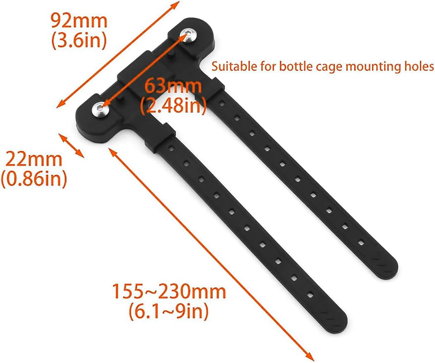 Bike Bottle Cage, Bike Bottle Cage Mount Base Non-Hole Mounting Clip Cup Mounting Base Fits Most Stroller Drink Holder Silicone (Black) image number 1