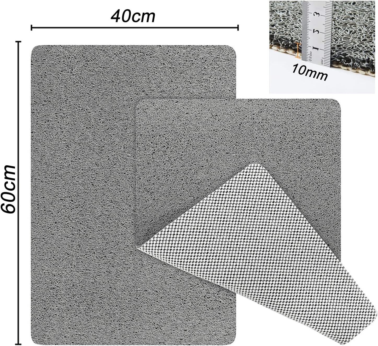 Non-Slip Shower Mat Bathtub Mat with Drain Soft on Feet PVC Loofah Shower for Bathroom Wet Area Quick Drying Comfort Shower Rugs (24&rdquo;&times;16&rdquo;)