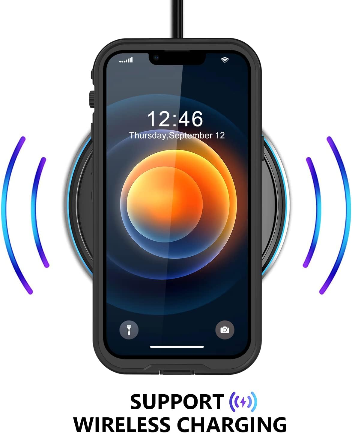 Protebox for Iphone 12 Mini Waterproof Case with Built-In Screen Protector, Shockproof Dustproof Full Body Protective IP68 Waterproof Phone Case for Iphone 12 Mini 5.4 Inch (Black/Clear) image number 4