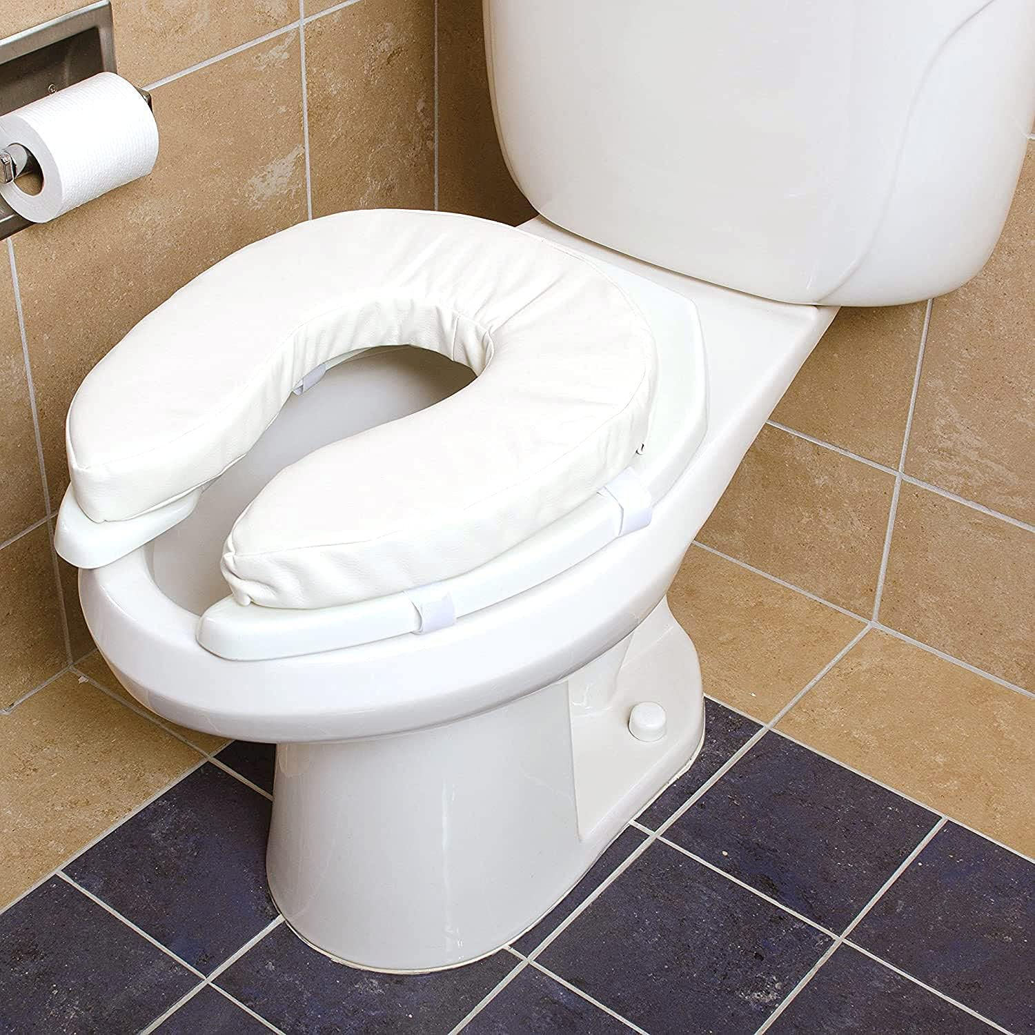 Duro-Med Toilet Seat Cushion, Cushioned Toilet Seat, Padded Toilet Seat Cover, Vinyl, Easily Cleaned, 2 Inch