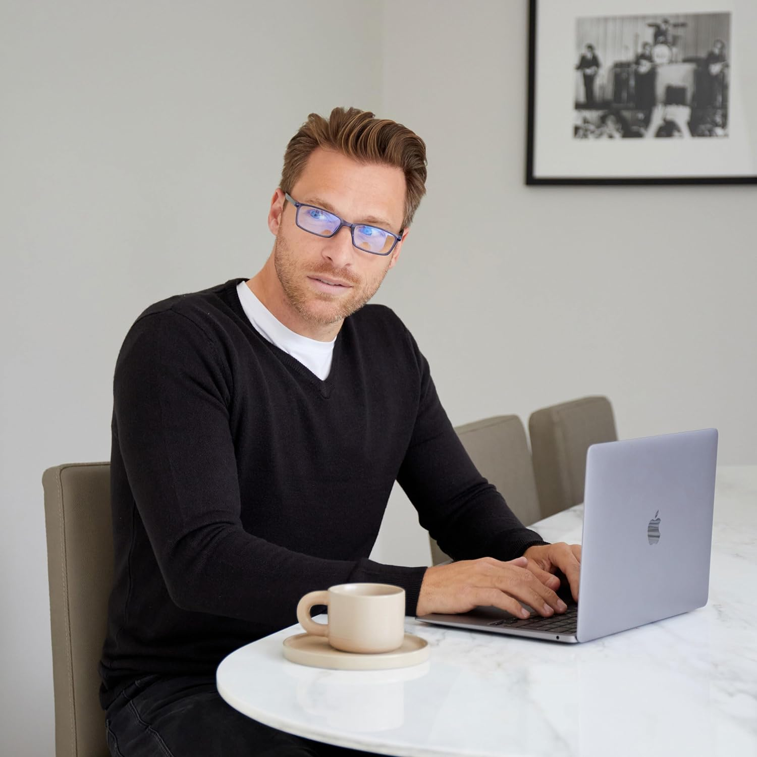 Opulize See Blue Light Blocking Reading Glasses Black Blue Arm Computer Gaming anti Glare Mens Womens B9-1 +1.50 image number 2