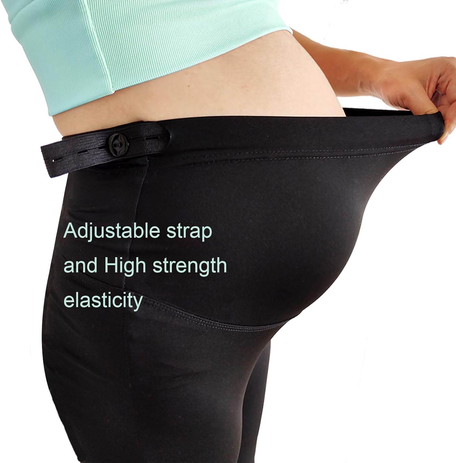 Alled Maternity Leggings over Bump,Buttery Soft Maternity Leggings Petite Flare, Pregnancy Pants image number 4