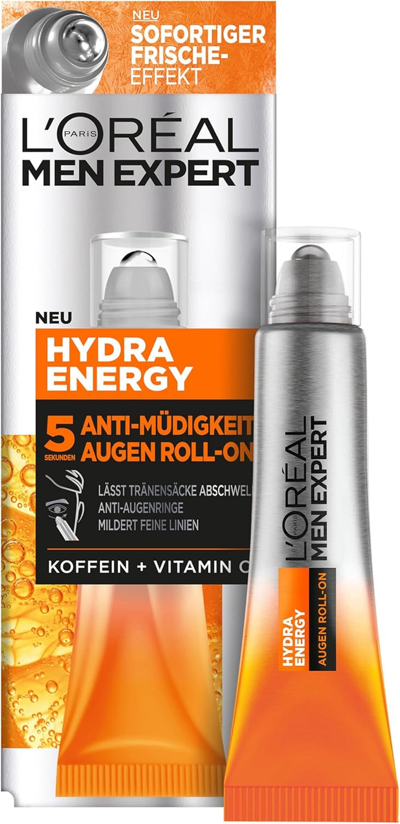 L'Or&eacute;al Men Expert Hydra Energy Anti-Fatigue Eye Roll-On image number 1