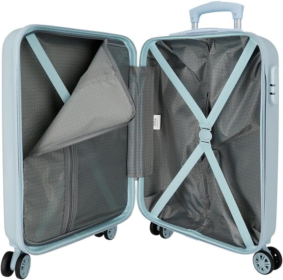 MOVOM Live Your Dreams Cabin Suitcase Blue 38 X 55 X 20 Cm Hard ABS Combination Lock Side 35L 2 Kg 4 Double Wheels Luggage Hand Luggage