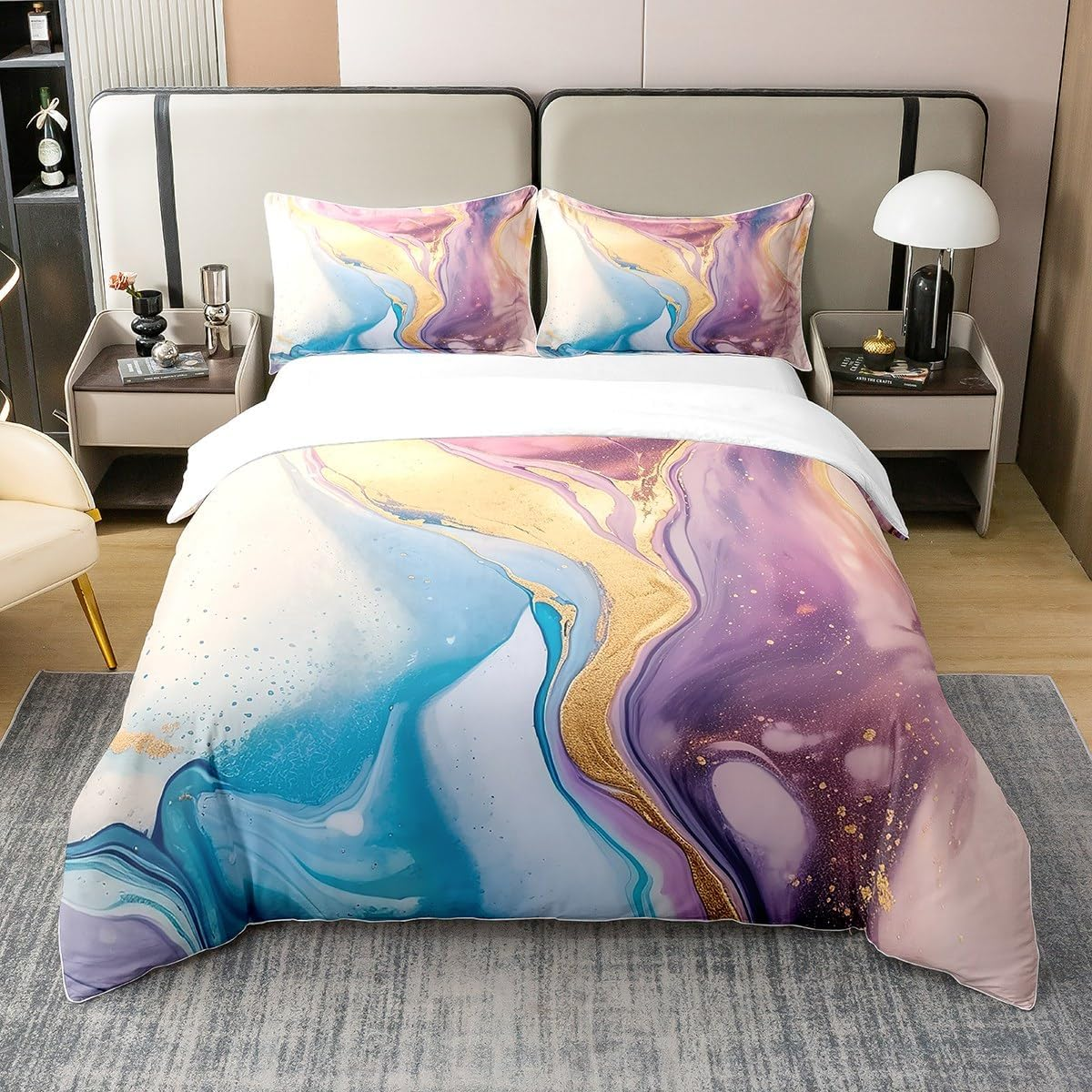 3D Leopard 100% Cotton Comforter Cover, 135 X 200 Cm, Cheetah Bed Linen Set, Leopard Print Rose Duvet Cover, Wild Animal Duvet Cover with 1 Pillowcase for Men Women, Black, Red, Bedroom Decor