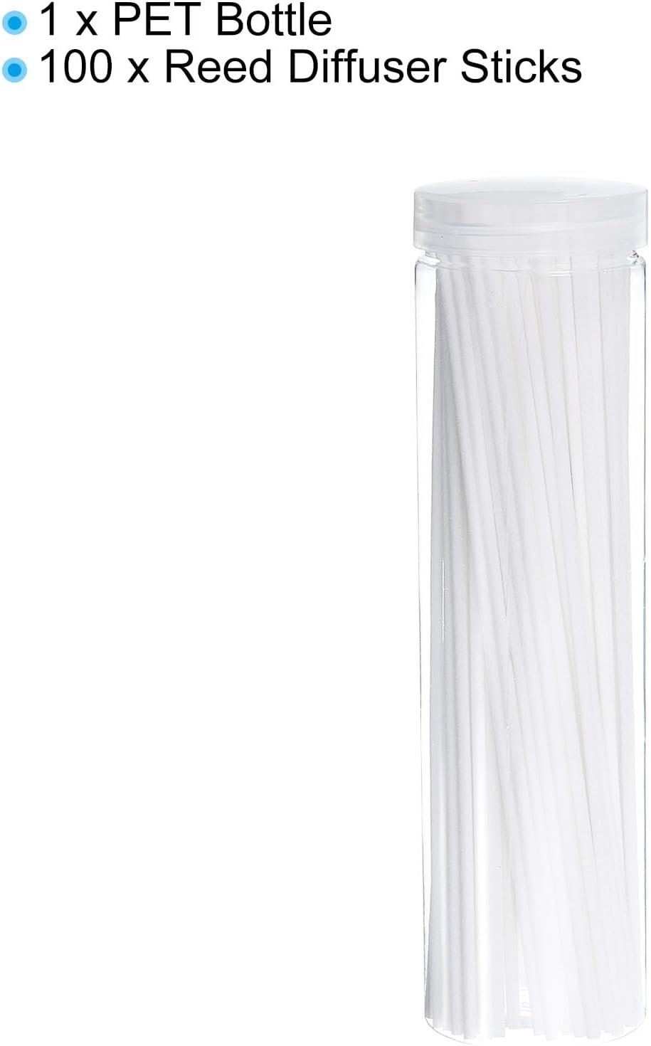 Uxcell 20Cm/8Inch Reed Diffuser Sticks, 100 Pack Fiber Aroma Fragrance Refill Sticks Replacement with PET Bottle for Home Hotel Office Party Wedding, White image number 2