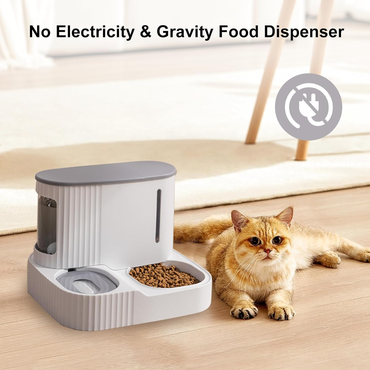 Automatic Dog Cat Feeder and Water Dispenser, Gravity Pet Feeder and Water Dispenser Set for Small Medium Dog Puppy Kitten