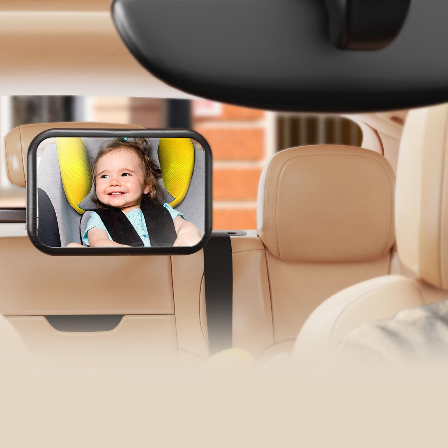 WEKUBA Baby Car Mirror, Stretchable Adjustable Car Mirror for Baby, 360&deg;Rotating, Safe Shatterproof Car Seat Mirror, Shockproof Car Seat Mirror, Hook and Clip Design, Easy to Install, Baby Essentials image number 3