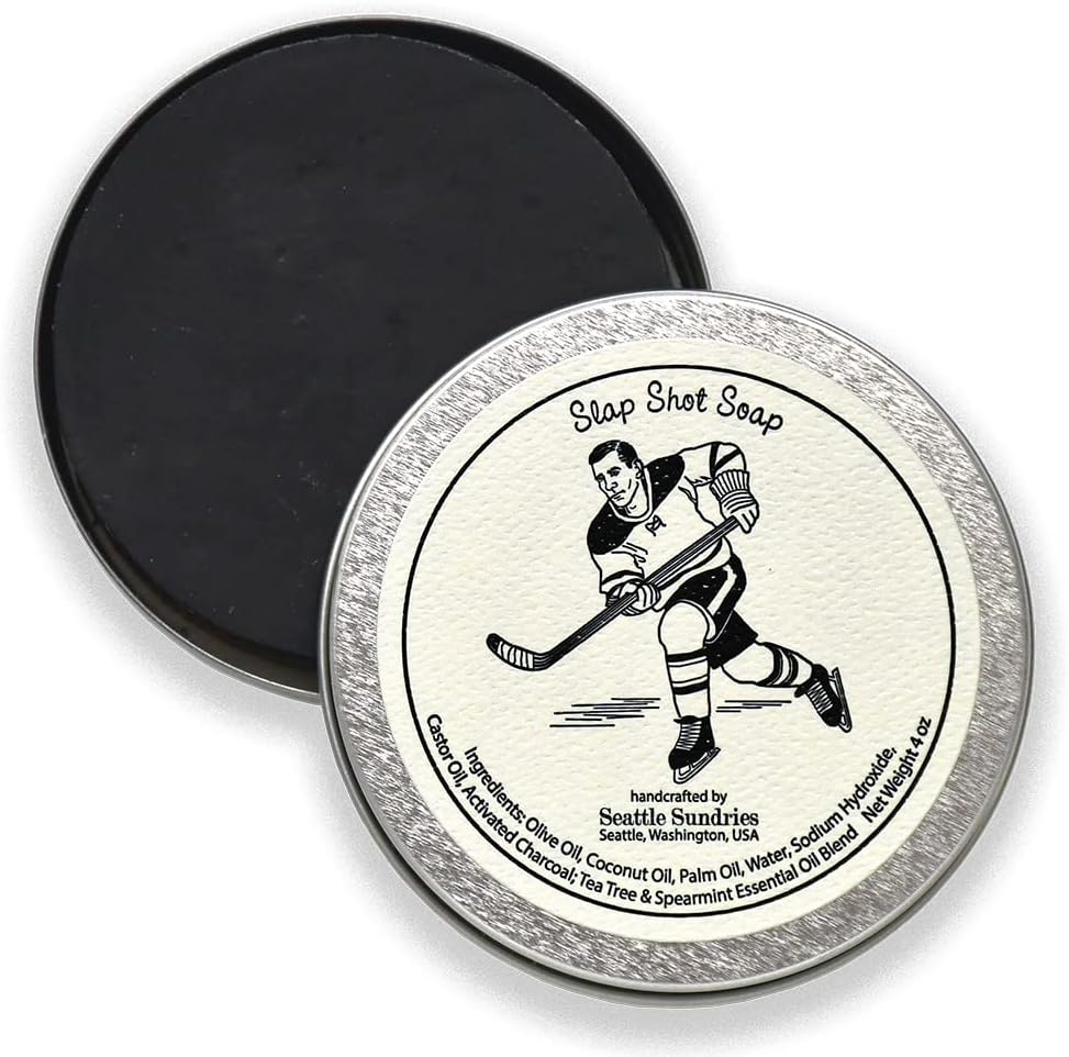 Slap Shot Soap-100 Natural & Hand Made, in Reusable Travel Gift Tin image number 4