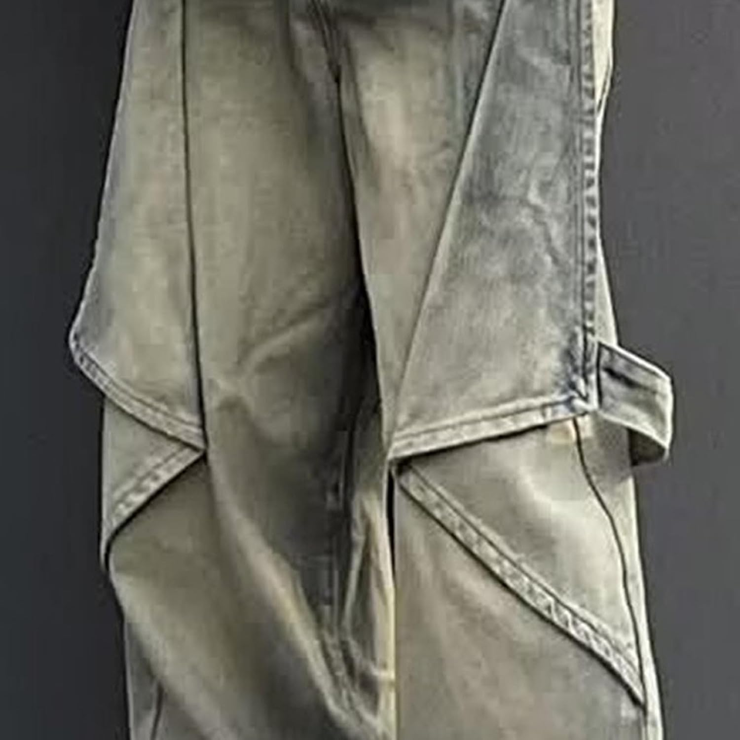 Mens Retro Cargo Jeans Pant Casual Baggy Hip Hop Denim Work Pants Regular Fit Straight Relaxed Jean, Retro, M image number 4