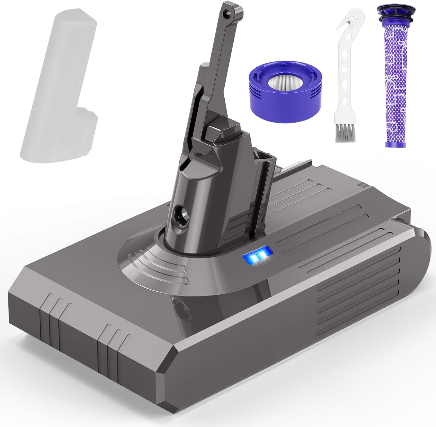 Upgraded 4600Mah Battery Replacement for Dyson V8 Animal V8 Absolute V8 Fluffy V8 Motorhead Cordless Vacuum Battery with 2 Fliter image number 3