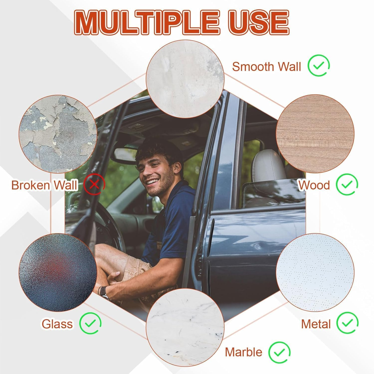 12 Pcs Car Door Edge Guards, Anti-Collision Strips for Car Side Door Edge Protection - Scratch Guard Protector for Exterior Door Handles, Rear View Mirrors & Bumper Prevent Dings & Scratches (Black) - Black image number 4