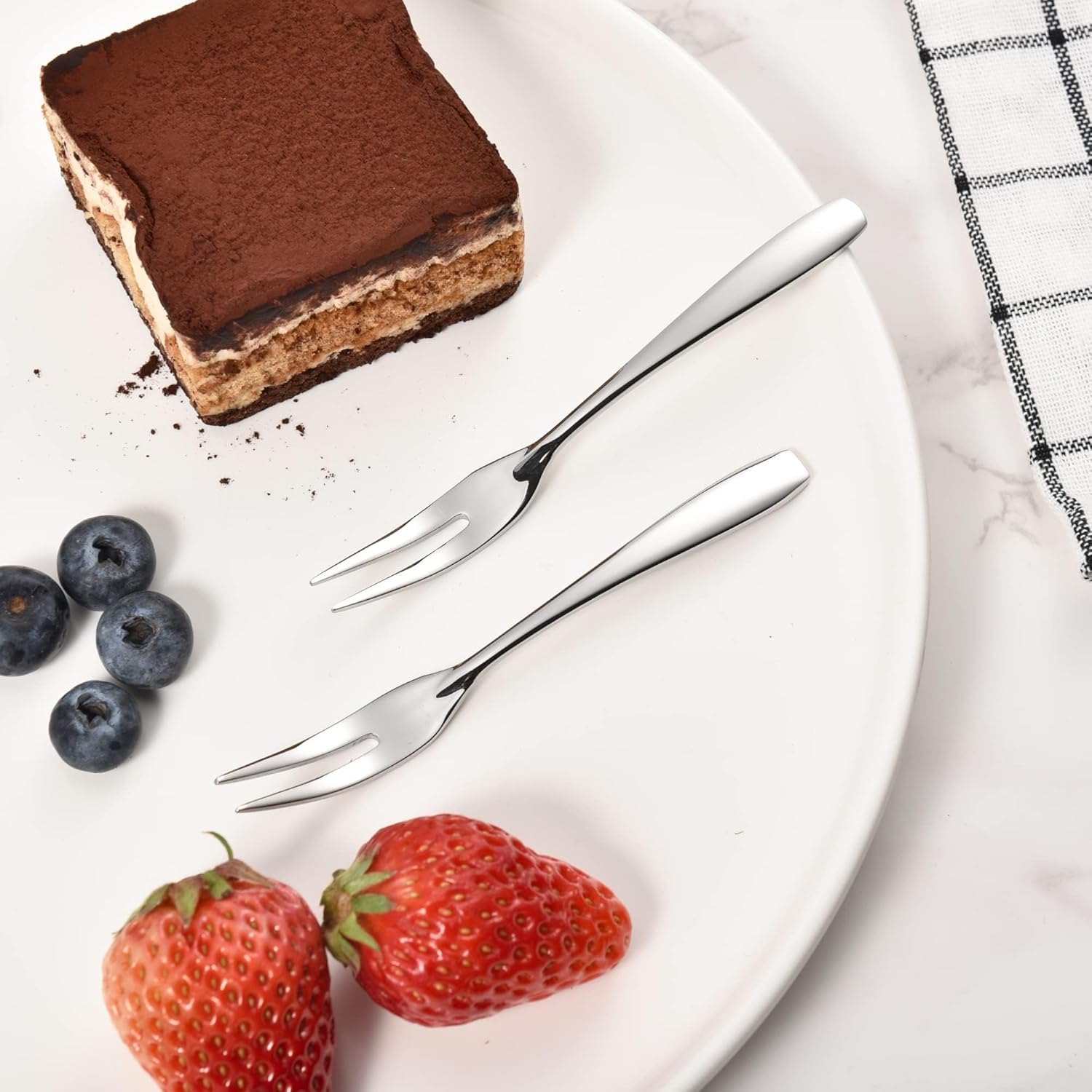 IMEEA Tiny Fruit Forks 18/10 Stainless Steel Appetizer Cocktail Forks Dessert Forks, 4.5-Inch (6-Piece)