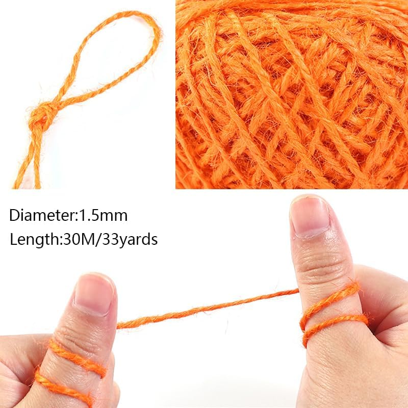 12 Rolls Colorful Jute Twine, Betterjonny 2 Strands 1.5Mm Natural Jute String Twine 30M / Roll Rope Twine String for Wall Hanging, Plant Hanging, Artworks, DIY Decoration image number 6