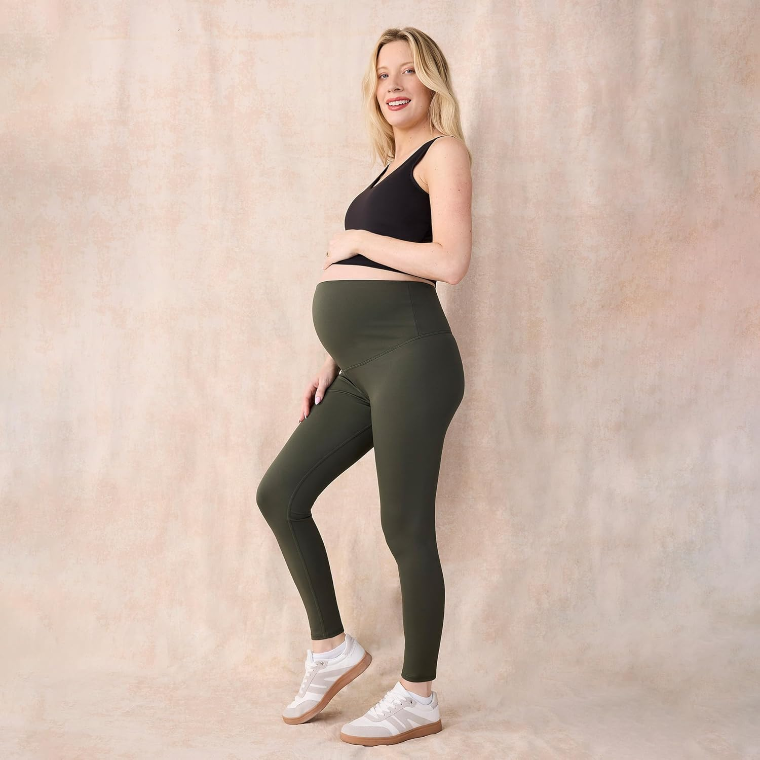 Motherhood Maternity Women'S over the Belly Workout Activewear Pregnancy Leggings image number 2