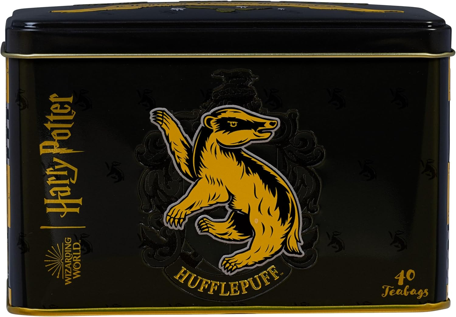 New English Teas Harry Potter Hufflepuff Crest Tea Caddy with 40 English Afternoon Teabags image number 3