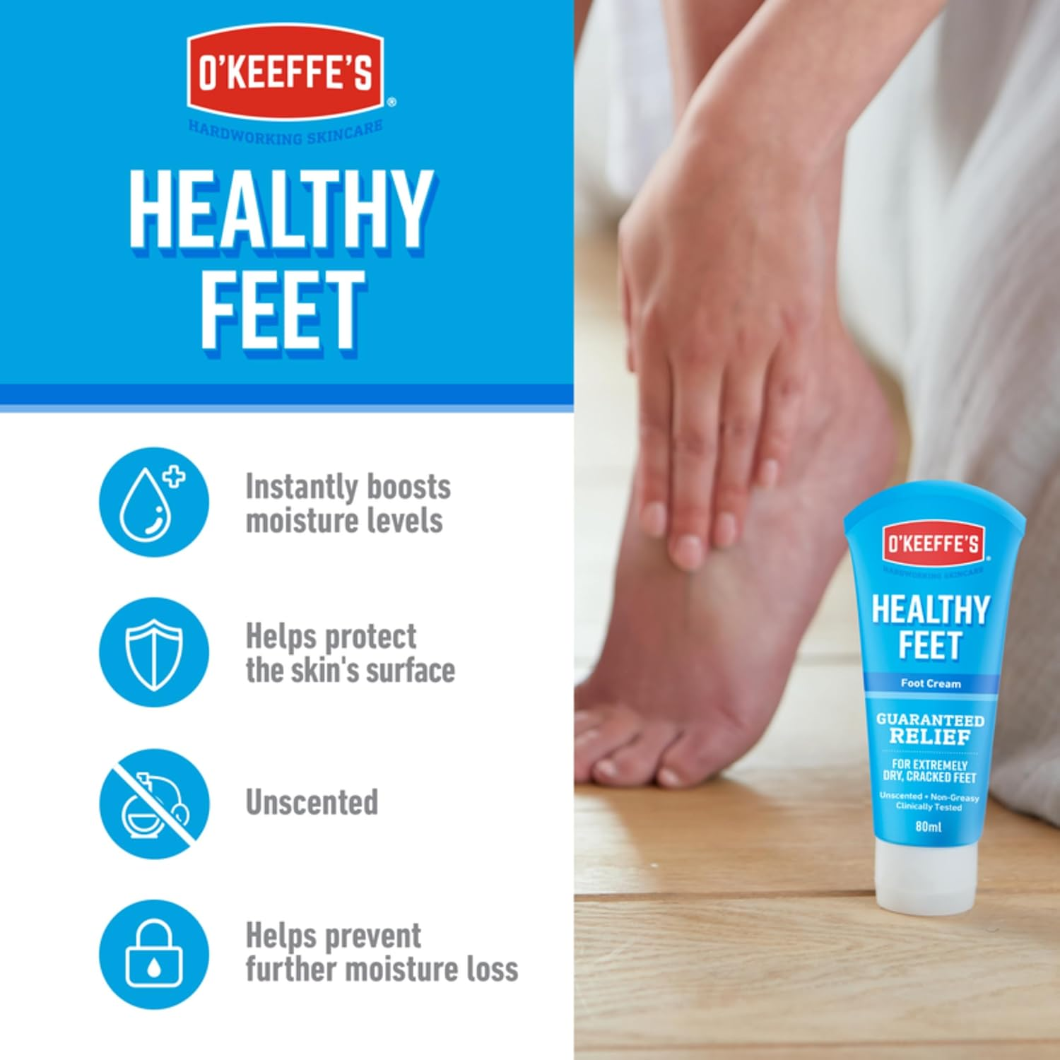O'Keeffe'S Healthy Feet Foot Cream Tube, 80 Ml, Pack of 2 image number 3