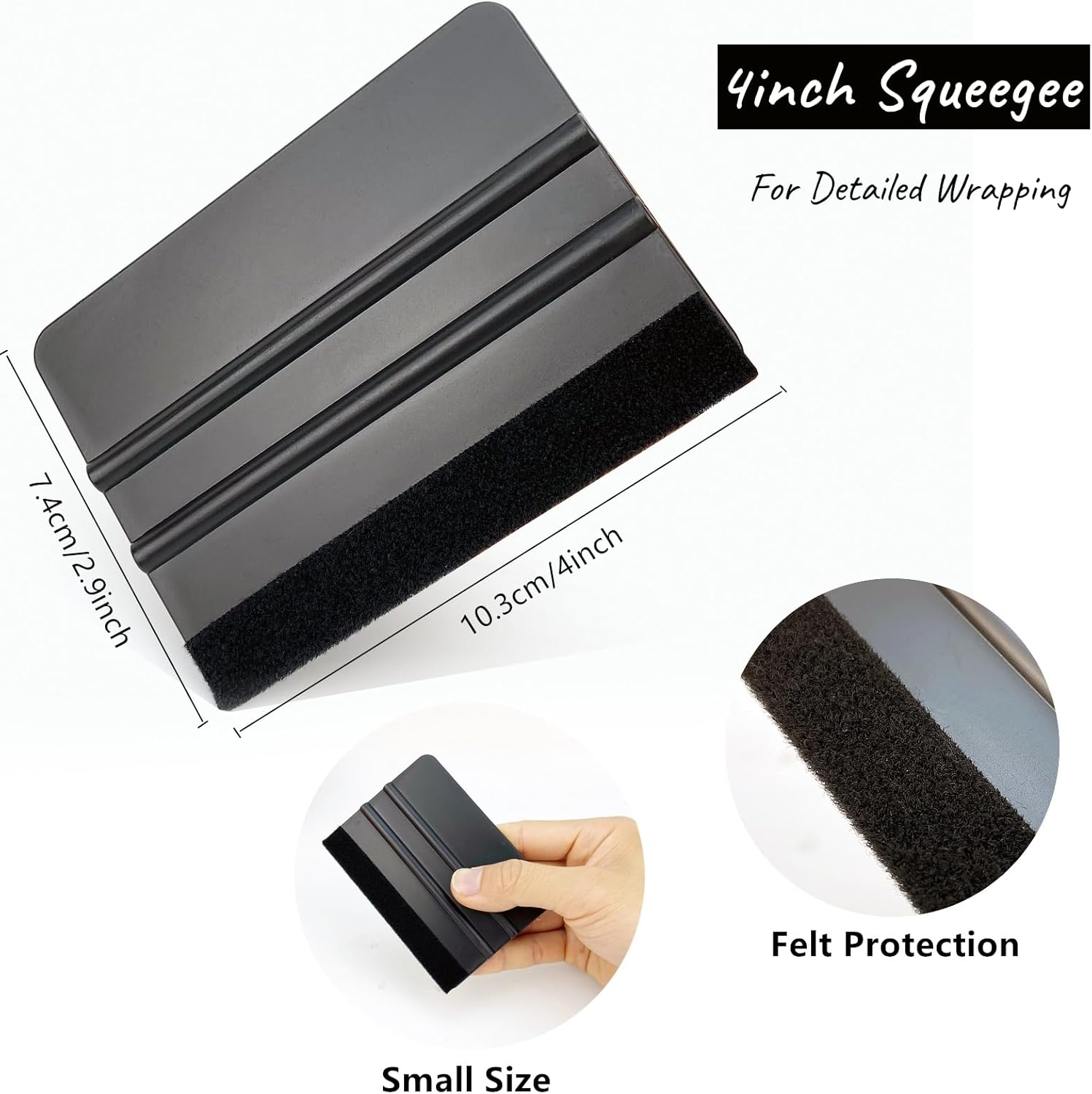 Car Wrapping Tool Kit with Gloves - Rubber Squeegee, Felt Edge Squeegees, Edge Trimmer, Utility Knife - for Vehicles Wraps, Window Film, Decals, Stickers and Paint Protection image number 6