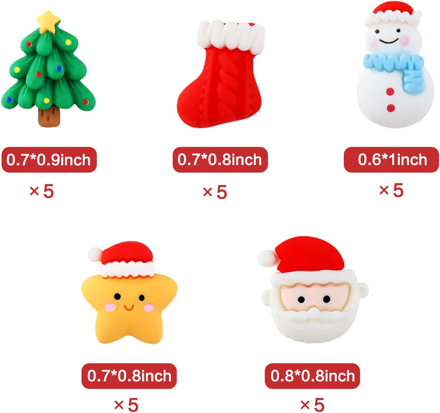 25 Pack Merry Christmas Cupcake Toppers Resin Christmas Cupcake Picks Snowman Star Tree Cupcake Toppers Cake Decoration Party Supplies Family Party Decoration image number 2