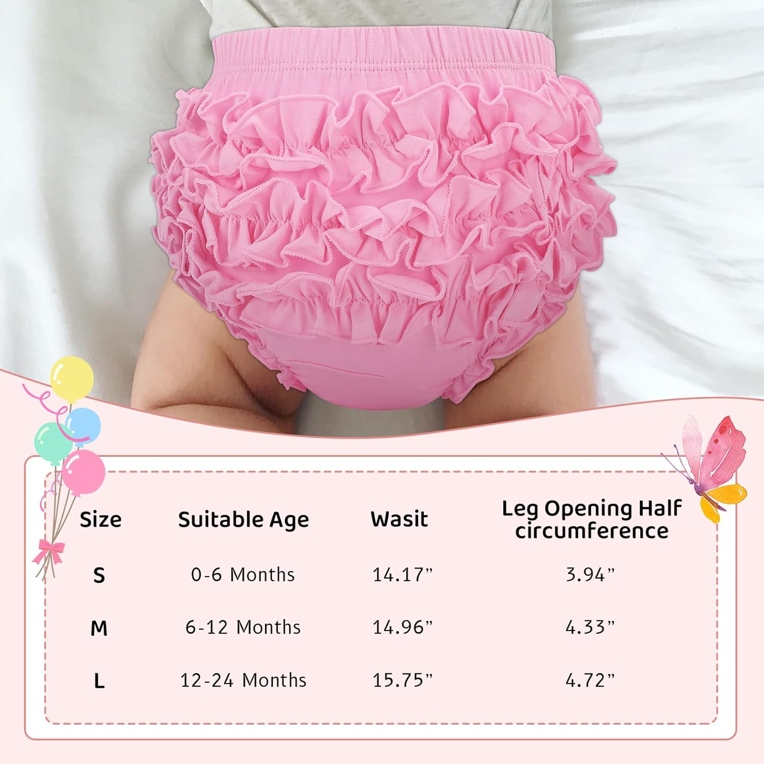 Durio Baby Bloomers for Toddler Girls Ruffle Diaper Covers for Girls Cute Cotton Baby Girl Shorts image number 1