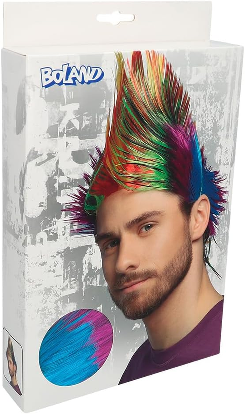 Adults' Spiky Mike Multicoloured Punk Wig