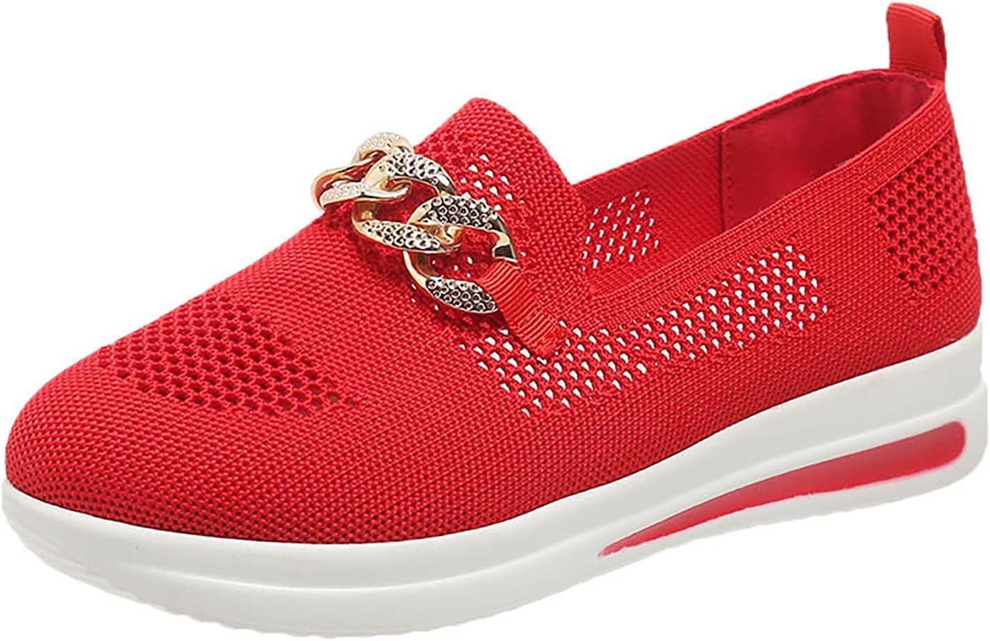 PUCHEN Walking Shoes for Women with Arch Support - with Arch Support Shoes for Women,Orthopedic for Gardening Work Fishing Leisure Shopping Red image number 6