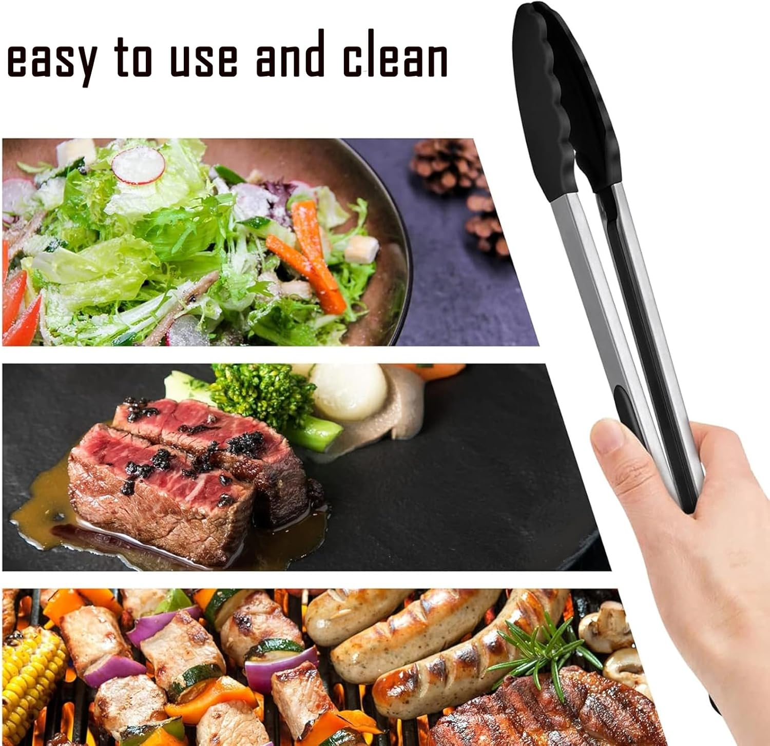 Pack of 3 Silicone Spatula Set Non Stick Slotted Kitchen Spatulas- Stainless Steel High Heat Resistant Solid & Slotted Turner, BPA Free Cookware for Pancakes, Fish, Eggs image number 2