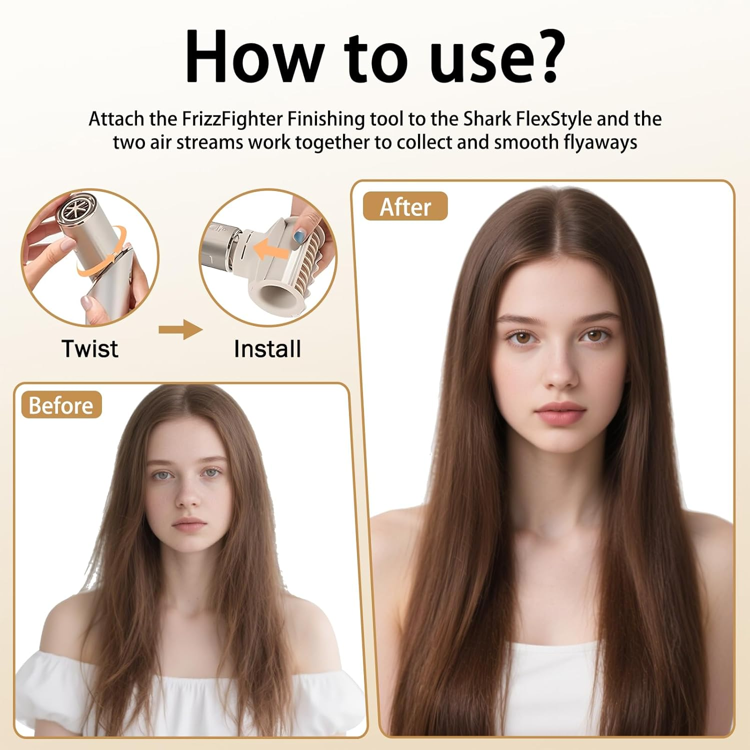 Finishing Tool for Shark XSKHD4PA Flexstyle Attachment Styling System, Hair Styling Tool, Smooth Flyaways image number 4