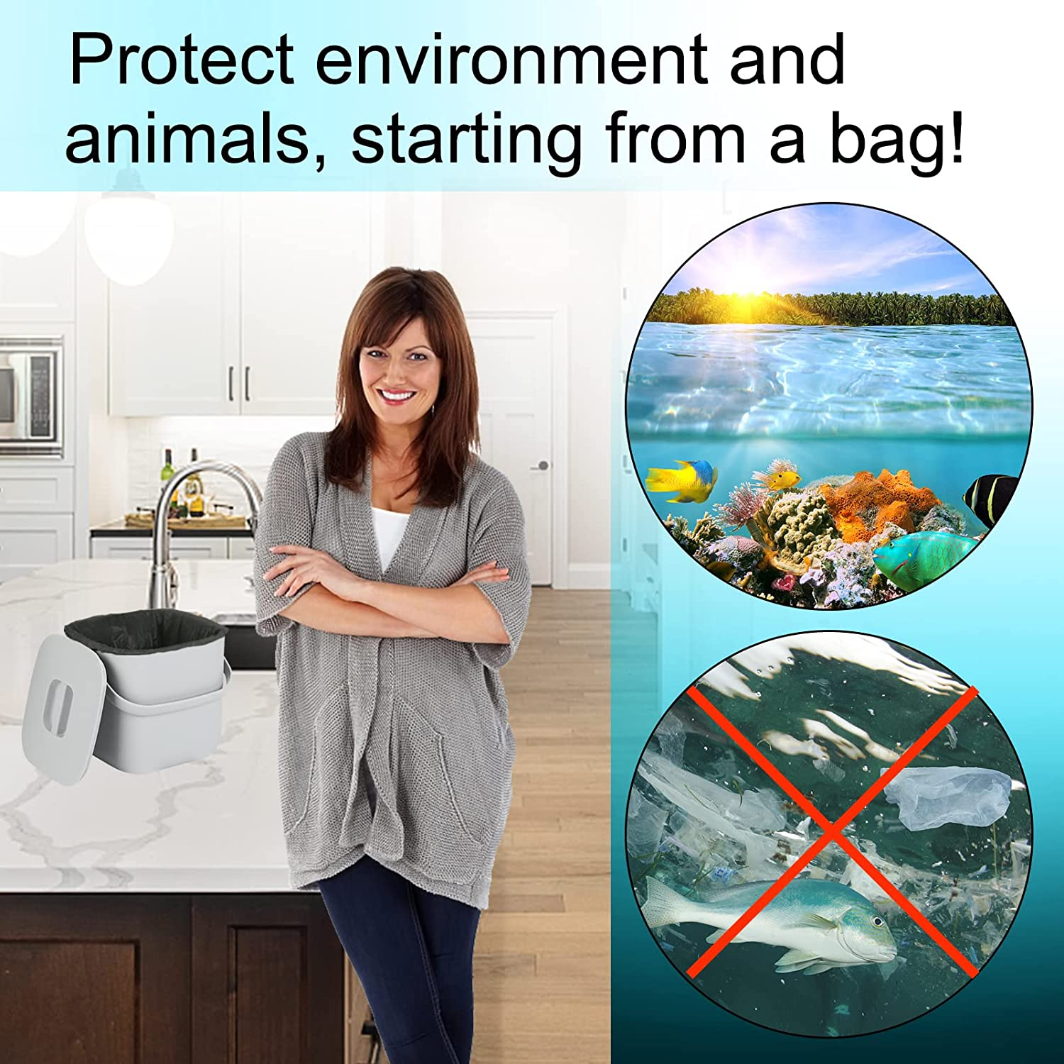 Biodegradable Trash Bags 120PCS, Aievrgad 5L/1.2Gallon Small Garbage Bags/For Countertop Bin. Bin Liner/Trash/Rubbish Bags, 100% Recycled,Tough, Degradable, Compost Bags for Food/Household-Black