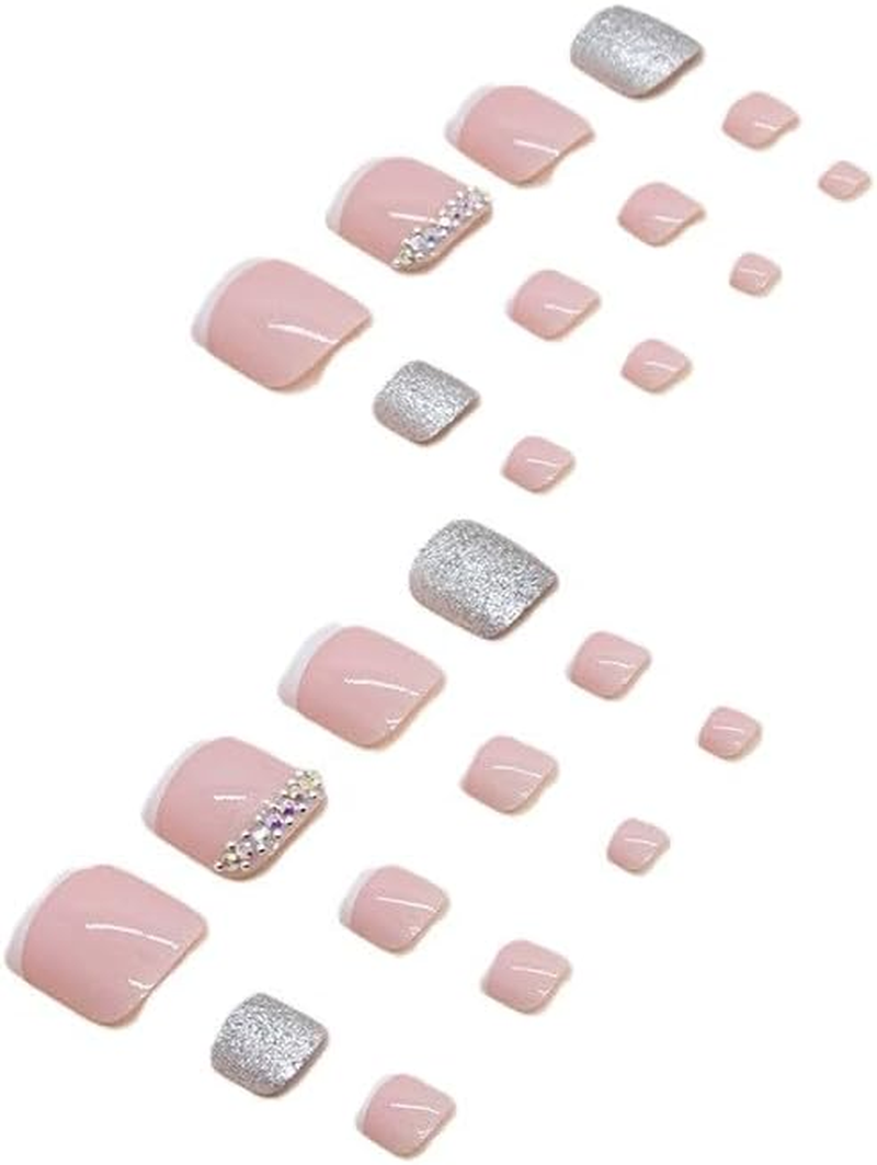 Image Square Beauty Press-On Toe Nails Set (Mermaid Magic, Short) image number 6