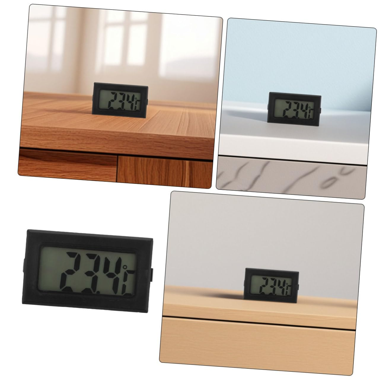 Totority 6Pcs Digital Thermometer for Temperature Car Greenhouse Home Office Bathroom Garage Space-Saving Embedded Display image number 5