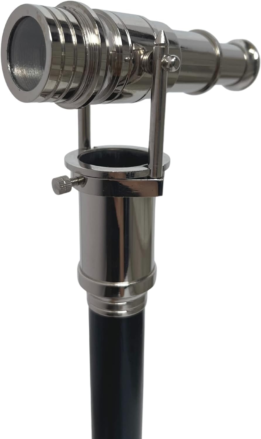 Vintage Style Walking Cane Wooden Walking Stick Silver Handle Knob Walking Stick W/Brass Telescope Handle Collectible Cane