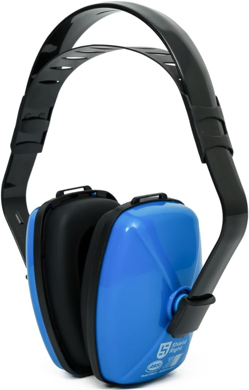 Shield Right Blue Earmuffs, 29Db, Comfortable Adjustable Design with Memory Foam Padded Cushions, Industrial Class 5 SLC80, Gardening, Construction, DIY