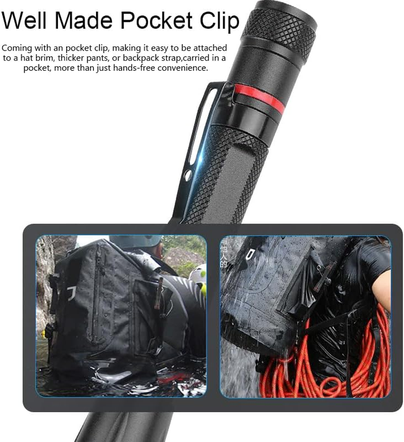 LED Pocket Pen Light Flashlight Small Mini Flashlights Handheld Pen Lights Penlight with Clip for Camping, Home, Outdoor, Inspection, Emergency Use (5 Pieces 5.1 Inches) image number 3