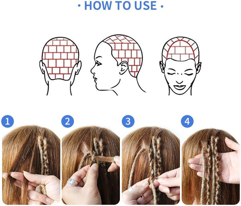 PORSMEER 24 Inch Dreadlocks Extensions 10 Strands Handmade Dreadlock Crochet Hair Braids Synthetic 0.6 Cm Hippie Straight Double Ended Dreads Goddess Locs Crochet Hair for Women (4#, Double-Ended) image number 3