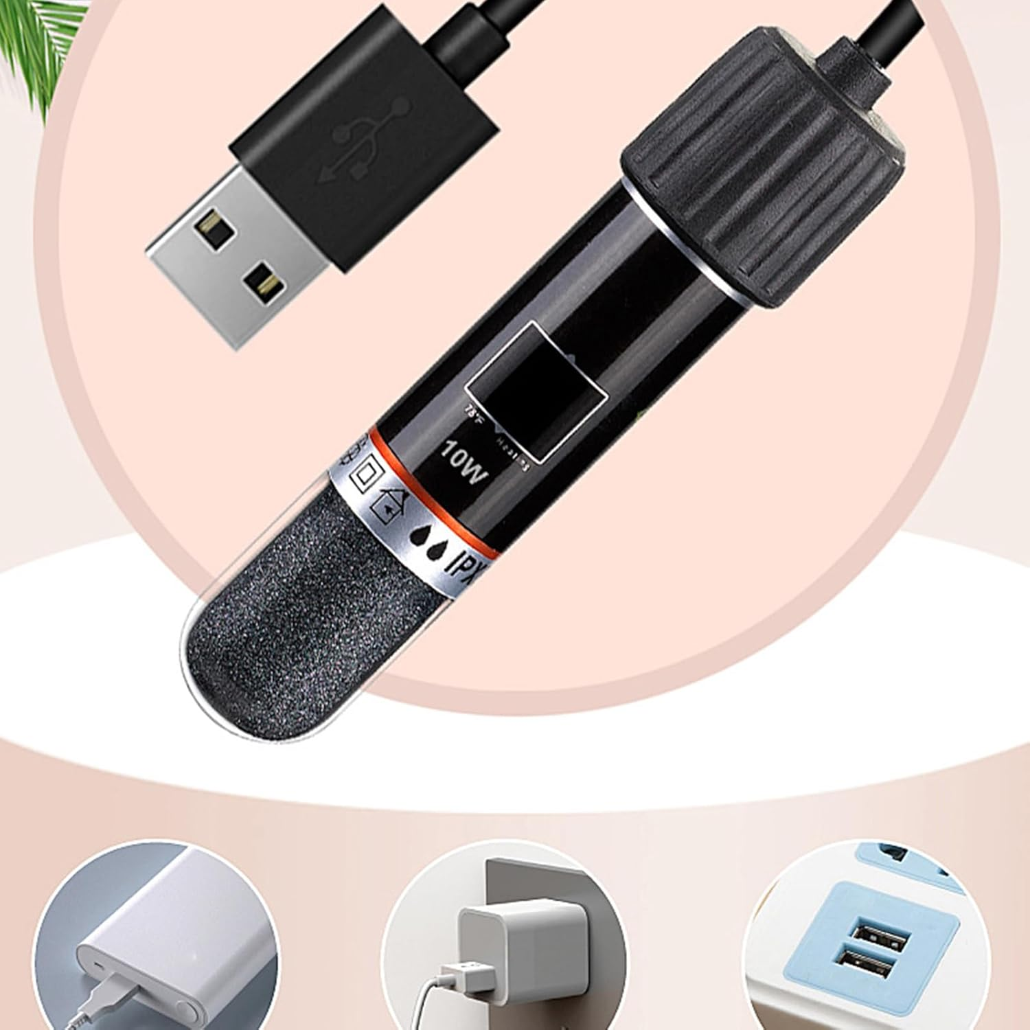 Aquarium Heater, Aquarium Submersible Betta Heater, 10W Heating Rod Submersible Small Warmer for Outdoor Pet Crab Freshwater Turtle Home Aquatic Life Saltwater image number 4