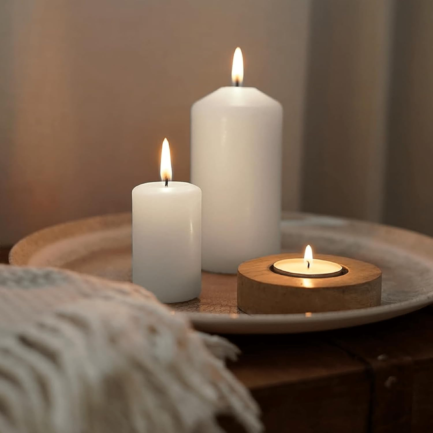 Horeca Candles - Pillar Candles - White - Set of 80 Decorative Candles - &Oslash; 4 X 7 Cm (1.57 X 2.76 In) - 12 Hours Long Burning - Unscented - Dripless - Smokeless - RAL Quality