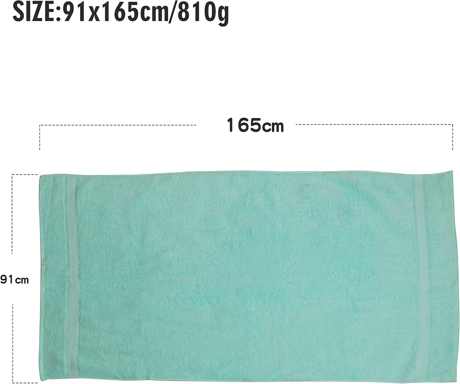 Kingtex Plain Dyed 100% Combed Cotton Bath Sheet, Soft Aqua image number 1