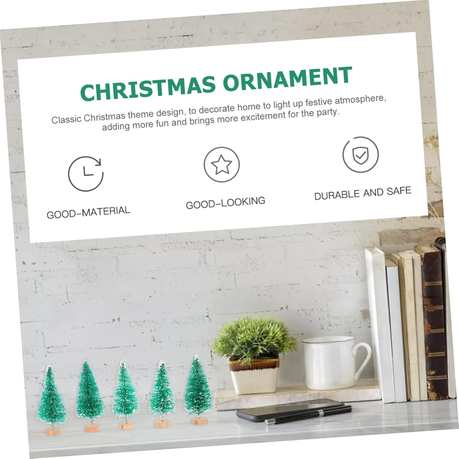 12 Led Mini Christmas Trees PVC Blue Green Gold Christmas Tree Decorations Party Supplies image number 6