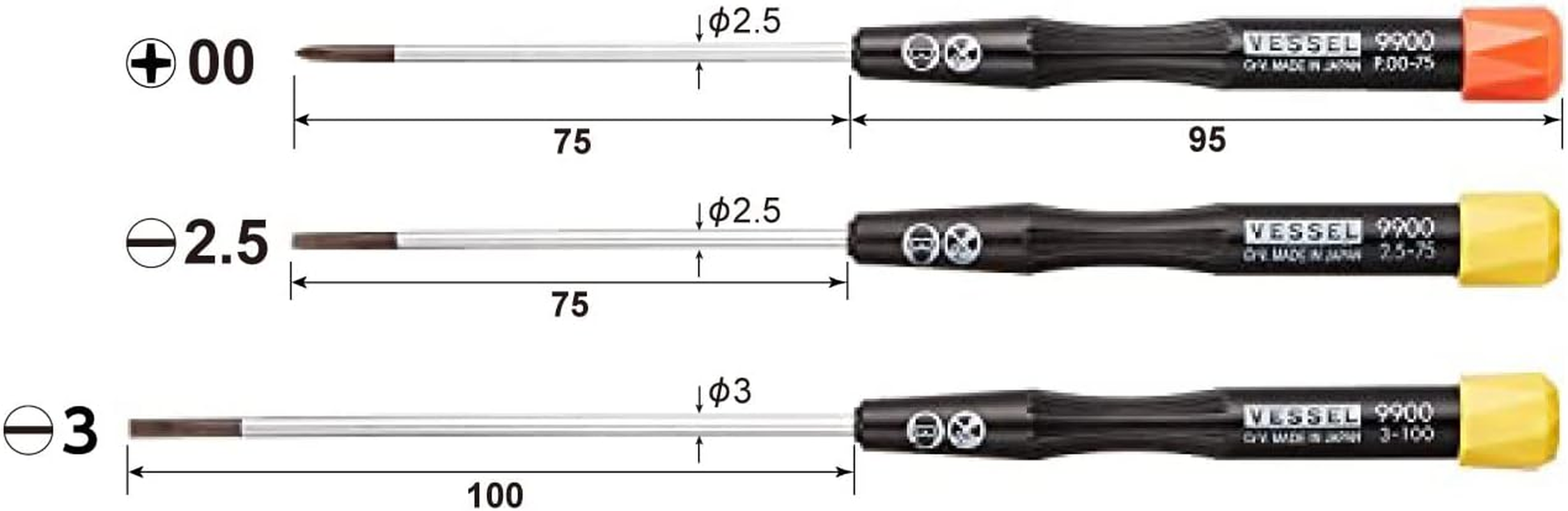 Vessel 125611 9903 Precision Screwdriver Set