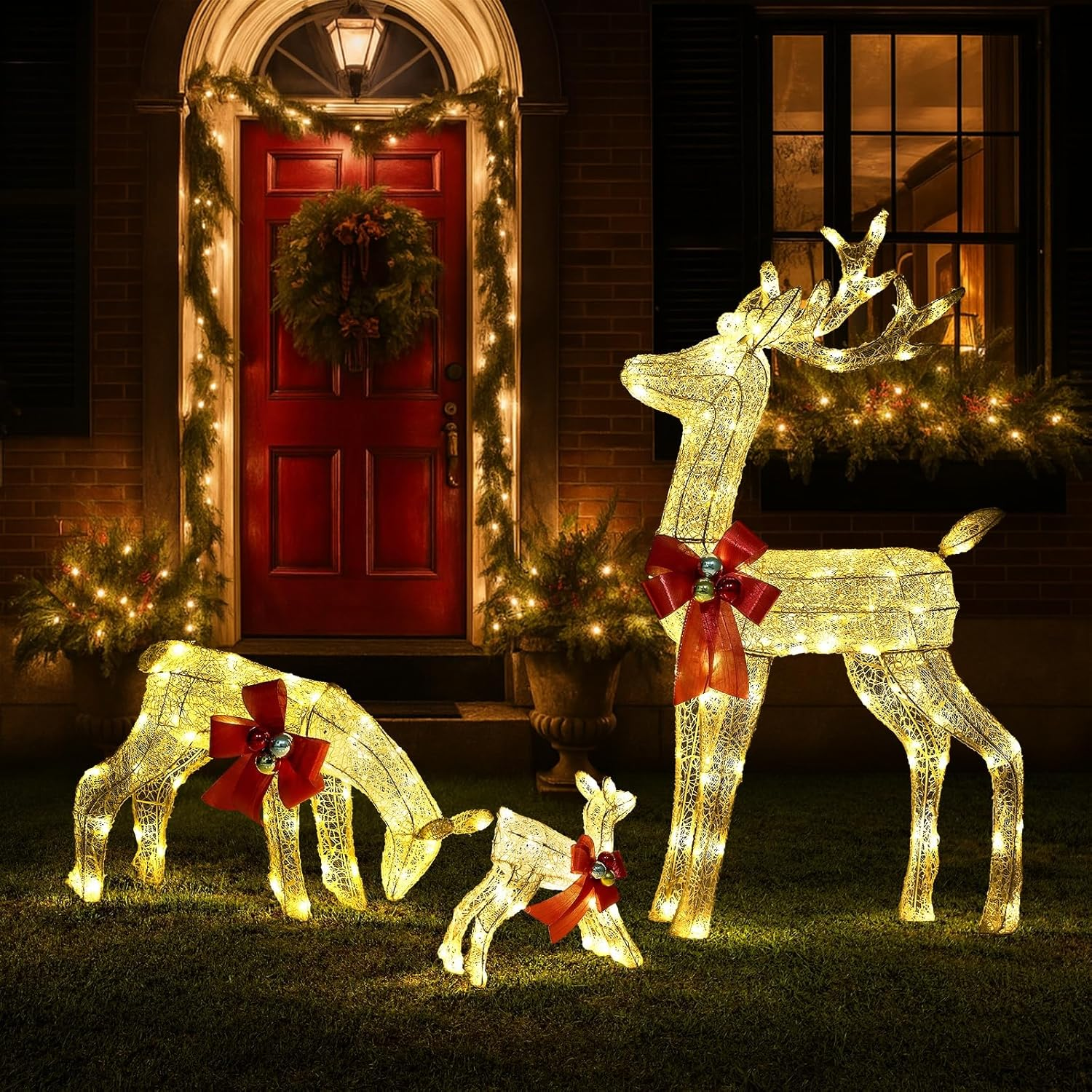 Tinseltown Christmas Lights LED 3PCS Reindeer Family Xmas Decor Indoor Outdoor image number 2