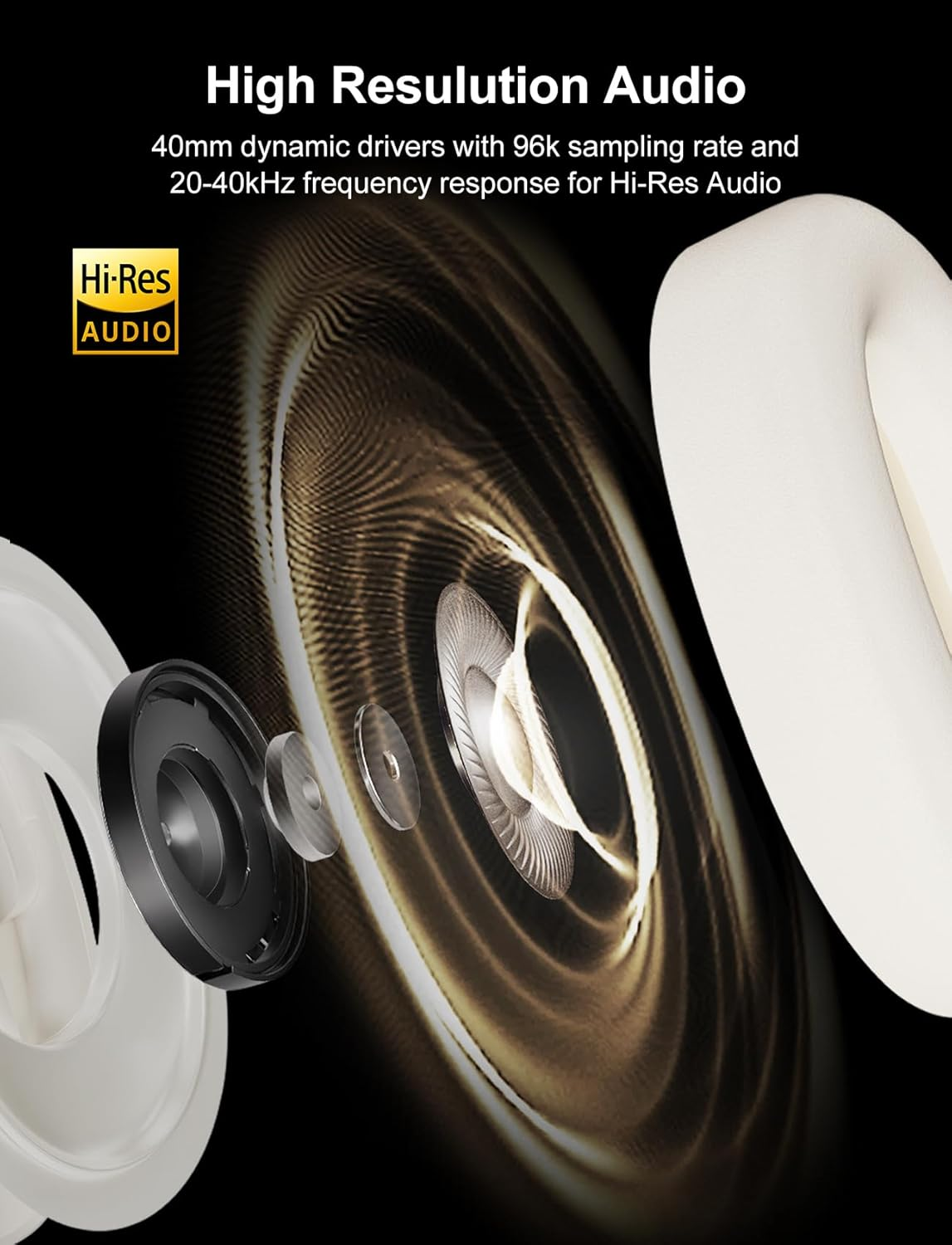 Edifier W800BT Pro -44Db Hybrid Active Noise Cancelling Headphones, Wireless over Ear Headphones with Bluetooth 5.4, Hi-Res Audio, AI Clear Call, Custom EQ via App, Foldable Design, 253G Comfort Black image number 2