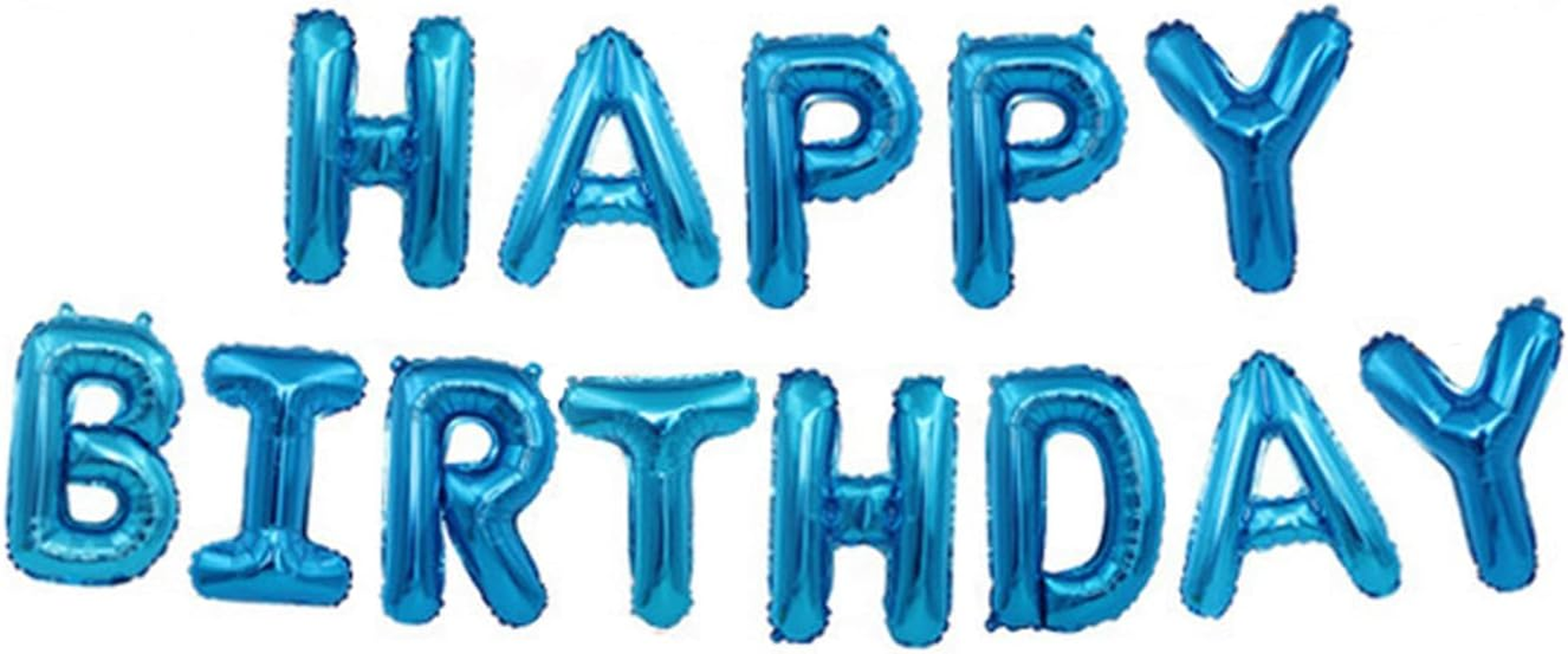 Haobase Happy Birthday Balloons Banner Aluminum Foil Letters for Birthday Party Decoration (Blue) image number 2