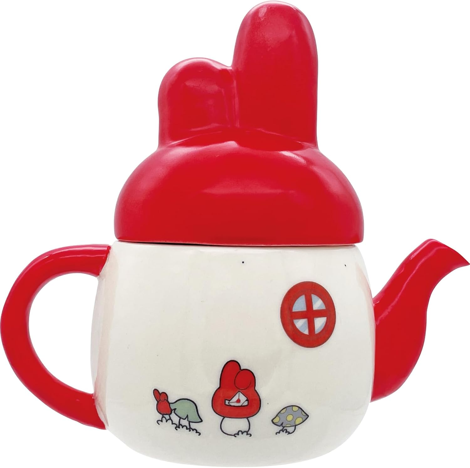 Sanrio SAN4792 My Melody Teapot, Tea Pot, Red Mushroom Home, My Melody, Goods, Tableware, Red, White, Approx. 7.1 X 4.3 X 5.9 Inches (18 X 11 X 15 Cm), 19.4 Fl Oz (550 Ml) image number 2
